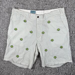 Castaway Nantucket Chino Shorts Men’s Size 40 Multicolor Embroidered Seersucker